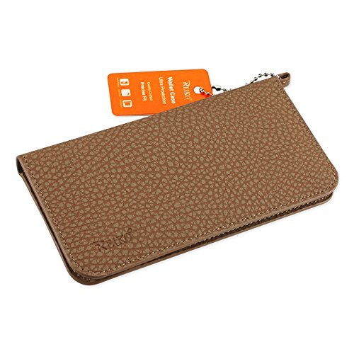 Universal Wallet Phone Case With Card Holder Side Pockets iPhone 6,7,8,X,11 Tan - Picture 2 of 3