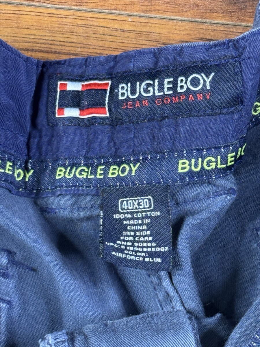Vintage Bugle Boy Pants Mens 40x30 Blue Convertible B77 baggy
