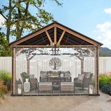 8*20FT Outdoor Clear Tarp Curtain Transparent Tarps Heavy Duty Waterproof Black