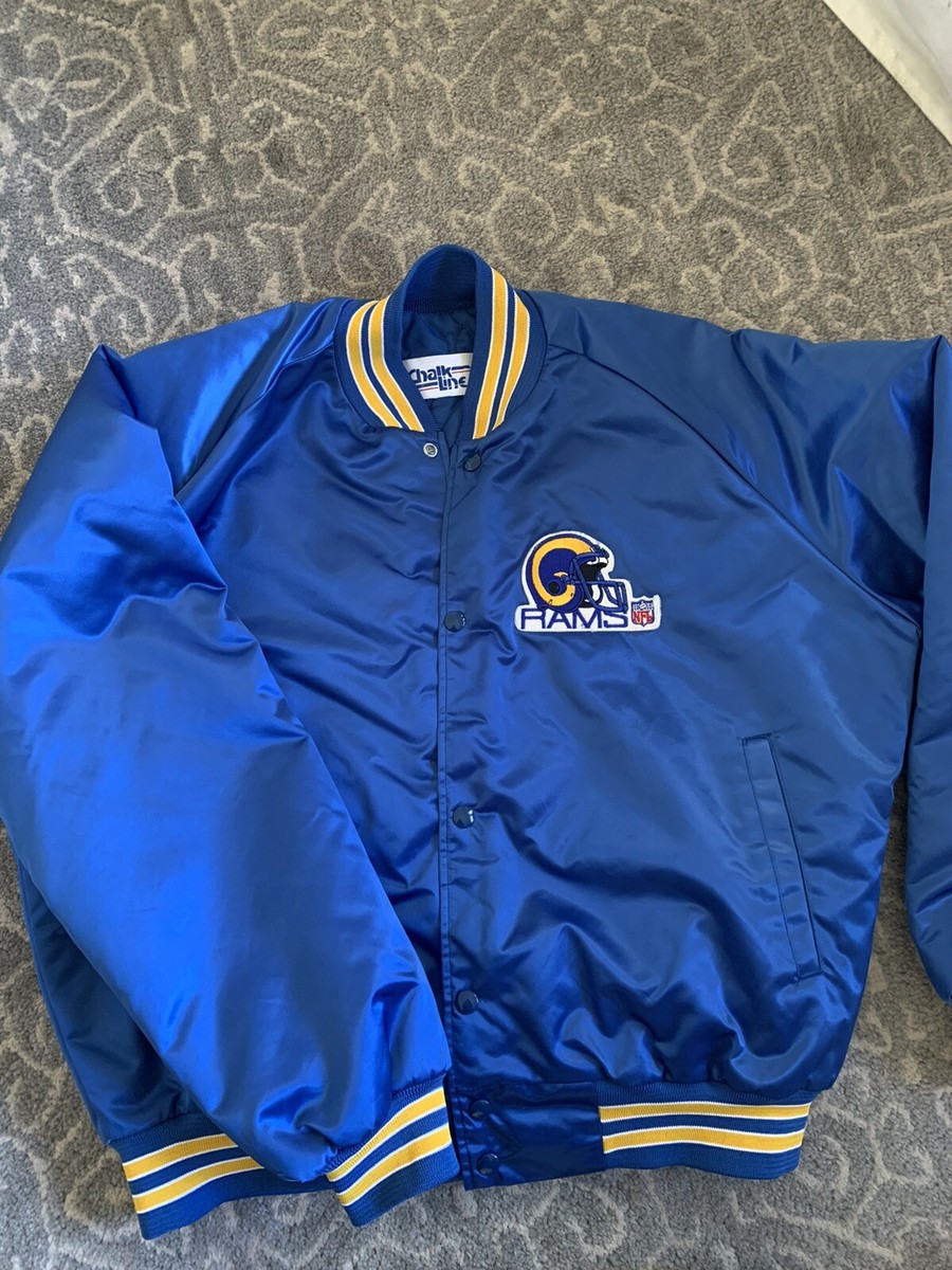 EUC Rams Chalk Line Vintage Bomber Varsity Jacket XL NFL Super Bowl LVI
