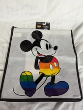 DISNEY Mickey Mouse Pride Rainbow Bag Reusable Grocery Eco Travel Tote 