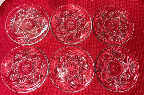 Set of 6 Vintage Anchor Hocking Star of David Small Plates/Coasters