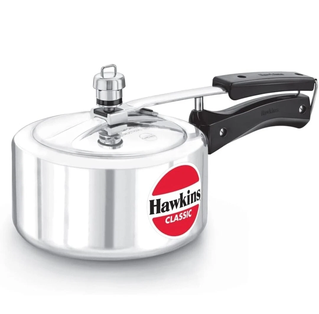 HAWKINS Classic 2 Liter Aluminum Pressure Regulator Cooker CL20 Lock Lid CHROME