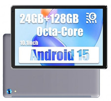 10.1 inch Android 15 Tablet 24GB RAM 128GB ROM Touchscreen 8-core Processor HD