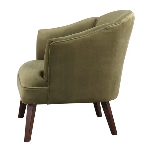Uttermost 23321 Conroy 30 1/2"W Wood Frame Accent Chair - Olive Velvet - Picture 3 of 6