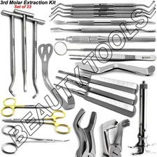 Dental Third 3rd Molar Extraction Kit Oral Surgery Root Elevators Lucas Curette