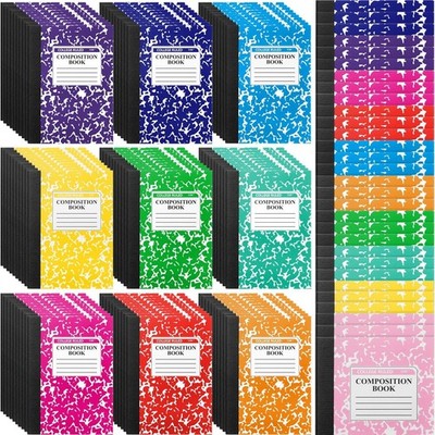 100 Pcs Mini Composition Notebook Bulk 100 Pages/50 Sheets Cute Pocket Compos...