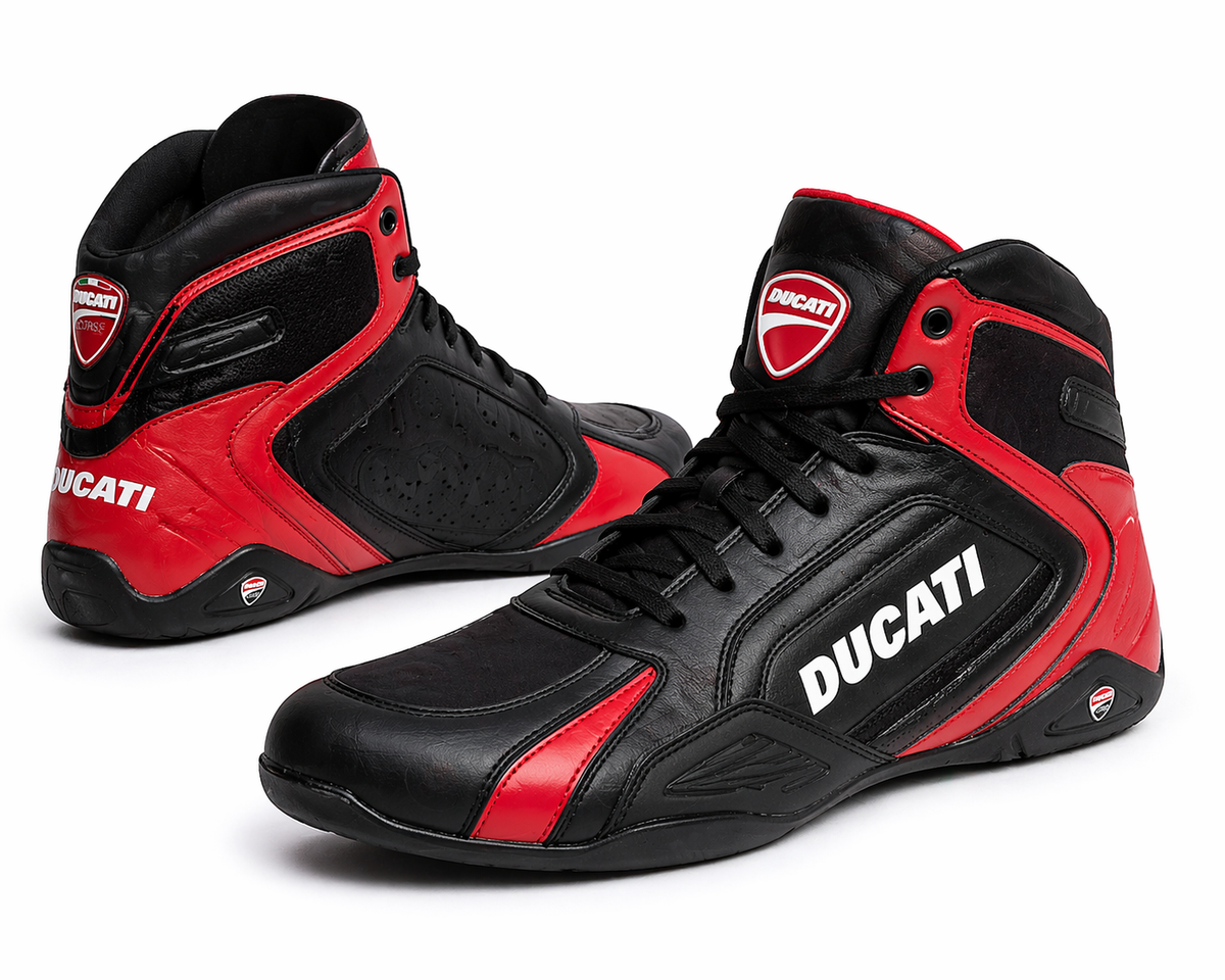Scarpe Moto Ducati Uomo Sneakers Racing Rosso Nero Stile MotoGP | eBay
