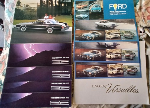 1977 Lot of 9 Ford Lincoln Mercury Capri Sales Brochures Continental thunderbird - Picture 1 of 1