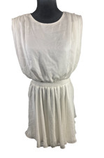 NEW-Mustard Seed Off White Sleeveless Mini Dress Elastic Waist Size M NWT