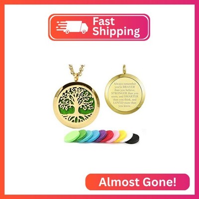 Aromatherapy Essential Oil Diffuser Necklace 316L Stainless Steel Locket Pendant