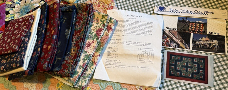 Stitchin' Post Sisters, Oregon Log Cabin Quilt Kit Vintage Flannel 63.5 x 87.5"