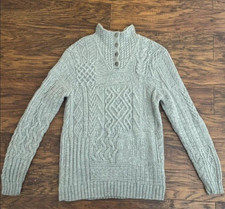 Vintage Lauren Ralph Lauren Gray Wool Cable-K...