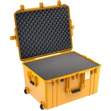 Pelican 1637AirWF Wheeled Hard Case with Foam Insert, Yellow