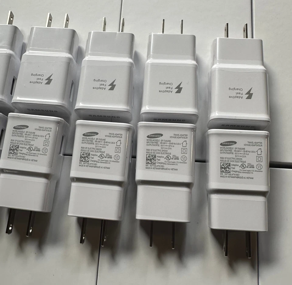 Bloque de viaje cargador adaptable rápido Samsung OEM EP-TA20JWE | LOTE DE 5 o 10 Foto 3 de 4