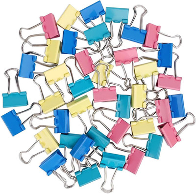 40-Pack Mini Binder Clips in 4 Colors (Blue, Yellow, Red, Green), 15Mm/0.6-Inch