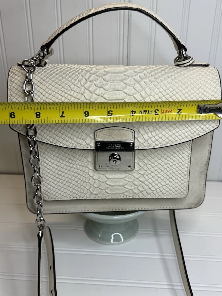 Cartera pequeña Ralph Lauren Beckett de gamuza y pitón en relieve en muy buen estado Foto 2 de 4