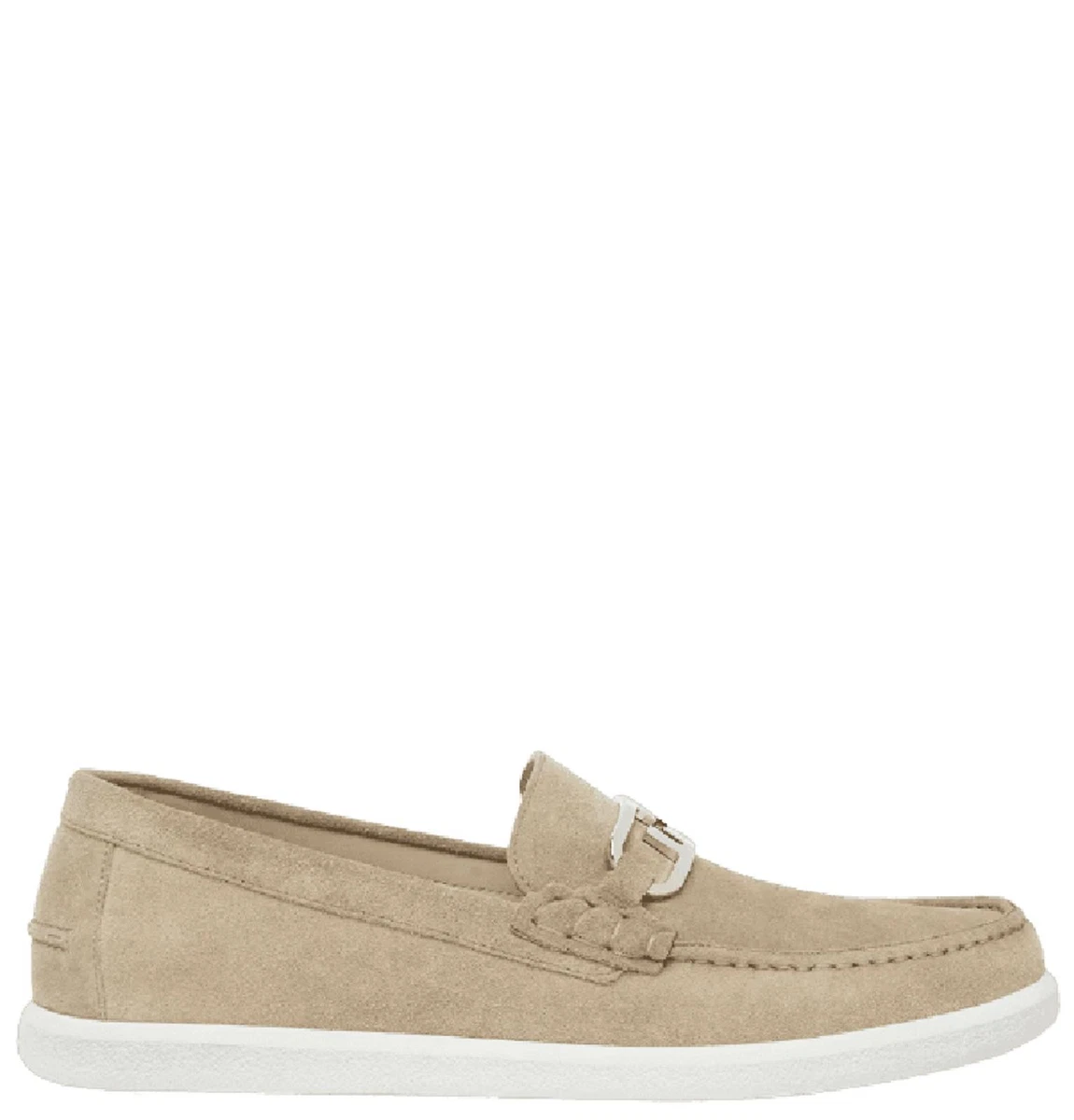 $1,195 NIB Fendi Beige Frame Suede Slip On Rubber Sole Loafers Size 11 D Fendi Frame Loafers In Neutrals - 60% Off | Editorialist main image 4