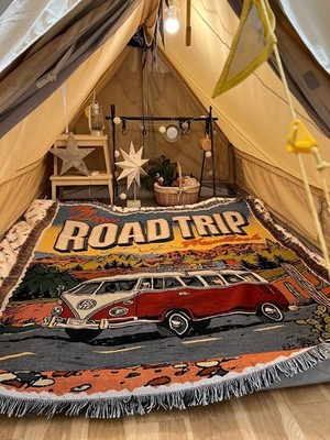 Road Trip Pattern Woven Throw Blanket (51 × 71 inches)
