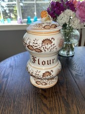 Vintage Amart Collections Japan Brown Onion Porcelain Flour Cannister