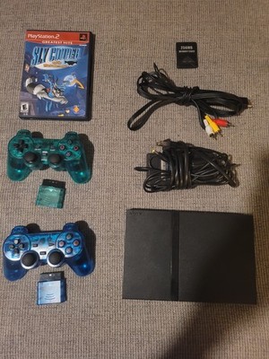 Sony PlayStation 2 Slim Power Cord with 2 Controllers And Sly Cooper