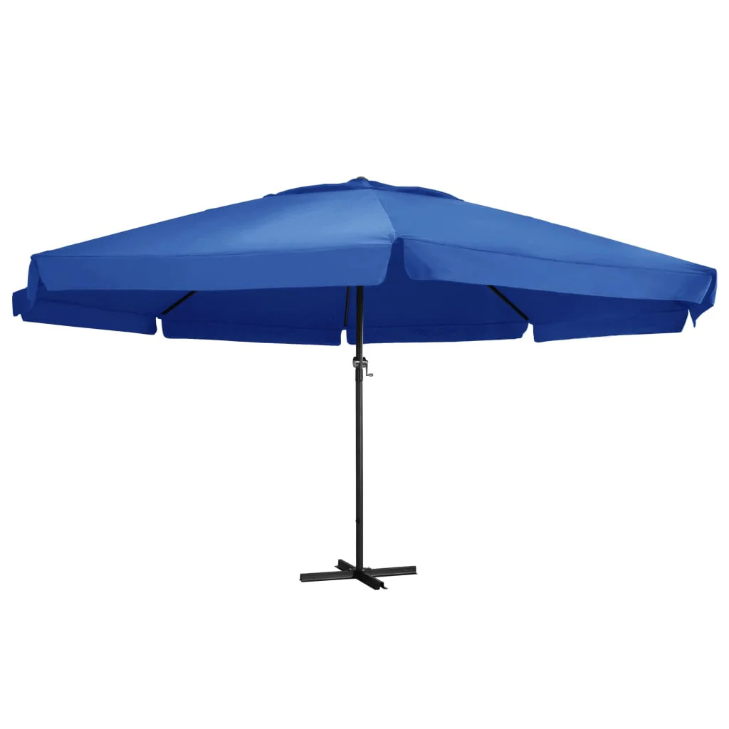 Parasol 500 cm aluminium bleu Helloshop26 contre la chaleur du jardin