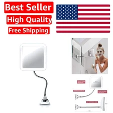 Natural Daylight LED Magnifying Mirror with 10X Power and Gooseneck Flexibility