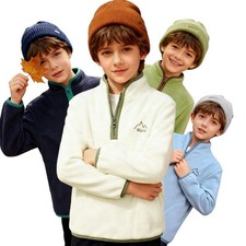 Kids Boys Jacket Athletic Sweatshirt Fleece Top Running Holidays Sportswear