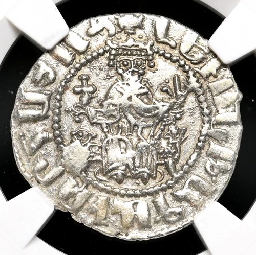 CRUSADERS, Cilician Armenia. Levon I. 1198-1219. Silver Tram. NGC AU Details