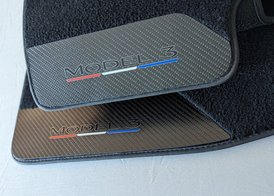 Floor Mats for Tesla 3 (2017 - 2025) OEM. Custom Carbon