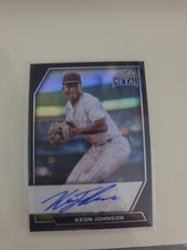 2026 Leaf Metal Baseball Keon Johnson Auto - Black 1/2 - prospect number 69