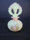 Vintage Fenton Burmese Diamond Optic Uranium Perfume Bottle Signed Bill & Elinor