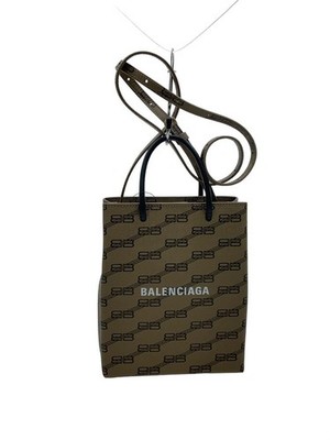 Balenciaga 2way Shoulder Bag BB Monogram Shopping Bag PVC Color Brown Unisex 99
