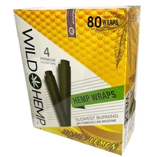 Wild H. Honey Lemon Flavor Rolling Papers 4 Per Pouch (Pack of 20)