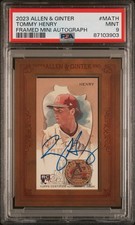2023 Allen & Ginter Framed Mini Autograph #MATH Tommy Henry RC PSA 9 MINT