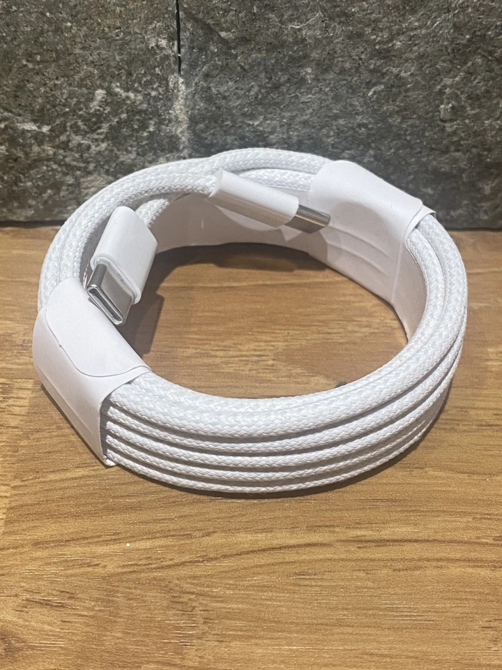 2 Metres Type C to Type C Cable 3A 60W Fast Charger Nylon Braided Long Lead - Image 2 of 2