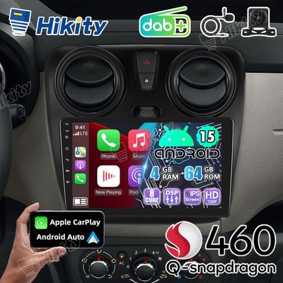 DAB+ CarPlay 8-Core 4+64GB Android 15 Autoradio Für Dacia Lodgy Dokker Navi RDS