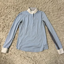 Women’s Size 6 Blue Horze Long Sleeve Horseback Riding Show Shirt