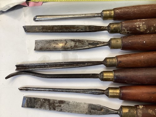12 vintage Marples carving chisels good user tools to restore As Found - Picture 9 of 18