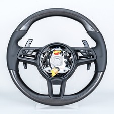 Carbon Fiber Heated Steering Wheel For Porsche 718 Cayenne Macan 911 Black Trim Carbon Fiber Heated Steering Wheel For Porsche 718 Cayenne Macan 911 Black Trim