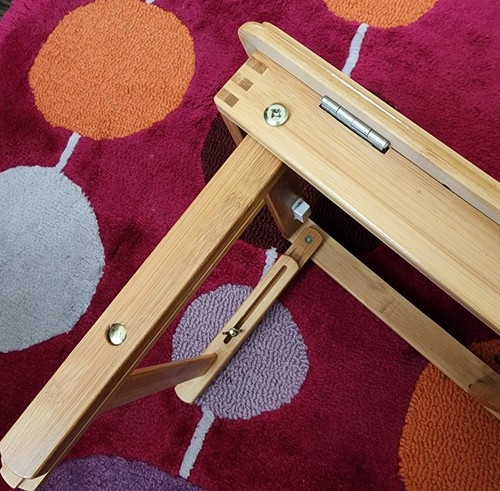Mccullar bamboo laptop desk serving bed tray tilting top - Photo 9/11