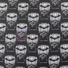 Batman DC Comic Cotton Fabric Intricate Shadows Logo Black 110cm Wide Crafts Sew
