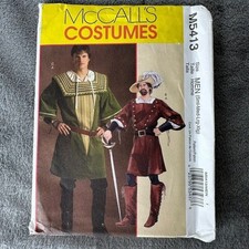 McCalls M5413 Mens Renaissance Costume Sewing Pattern Sizes S-XL 34-48 Cosplay