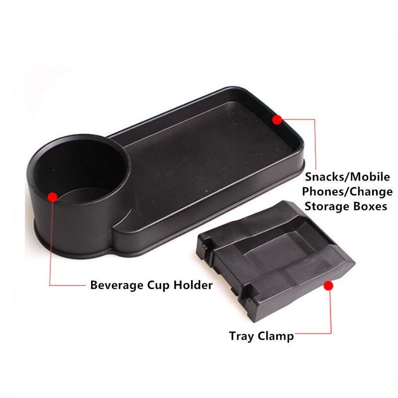 Car Seat Side Filler Organizer PP Seat Seam Wedge Cup Drink Holder Storage Box Foto 3 de 4