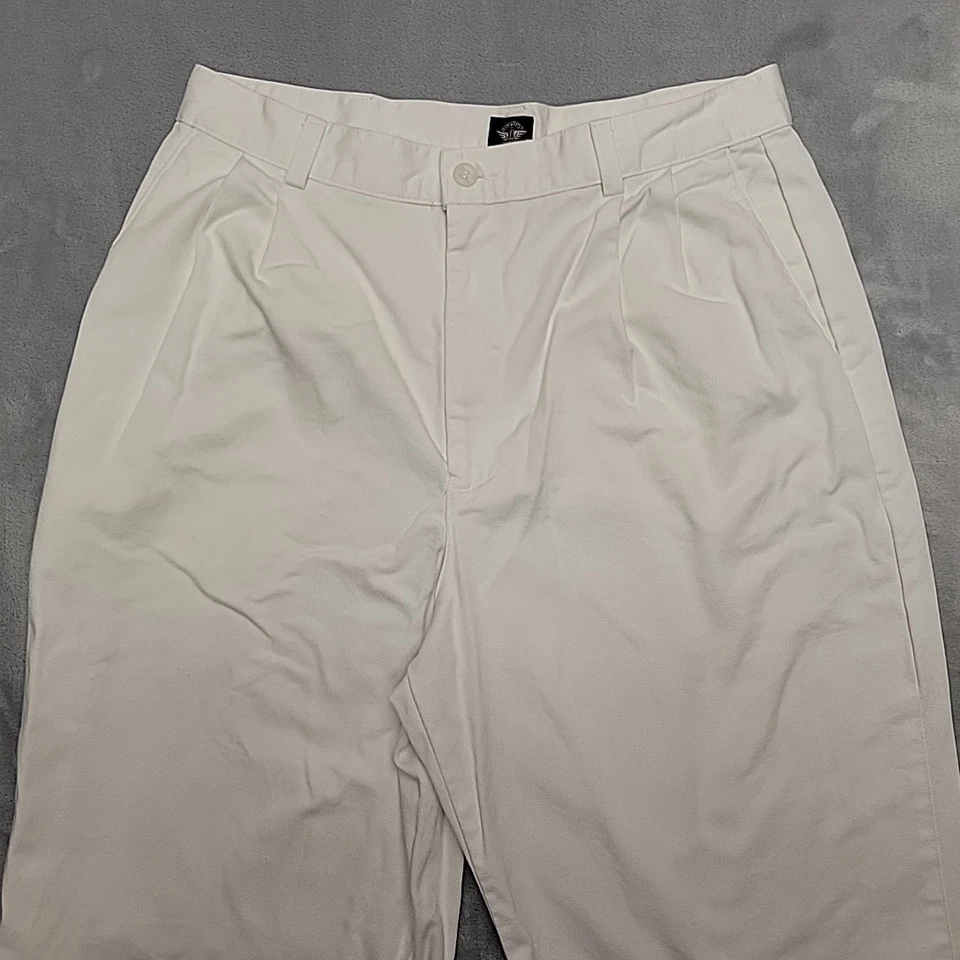 Dockers брюки женщин 12 средний белый плиссированные классический Khakis высокая талия винтажный - Изображение 2 из 4