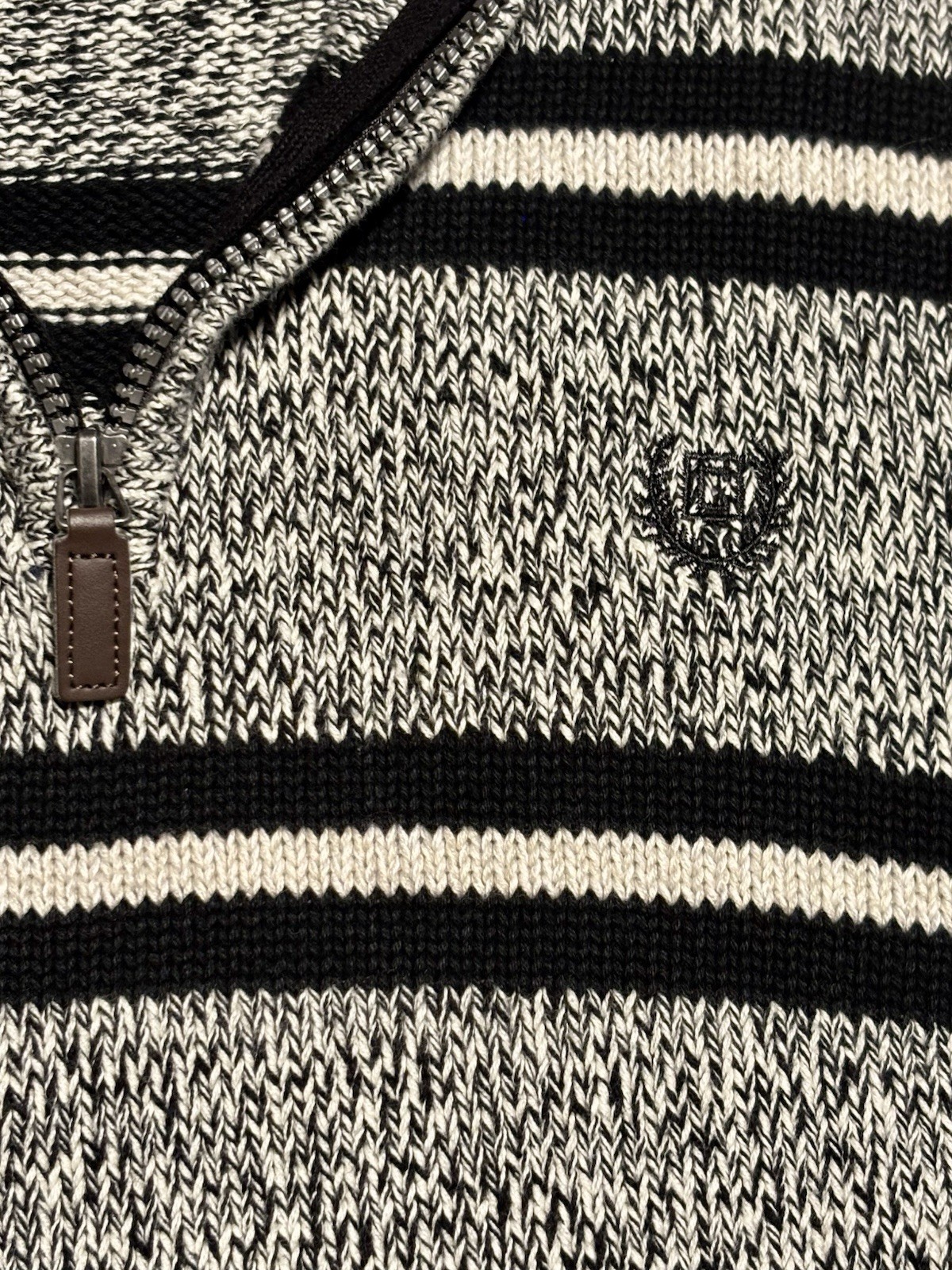 Chaps Striped Quarter-Zip Pullover - image 3