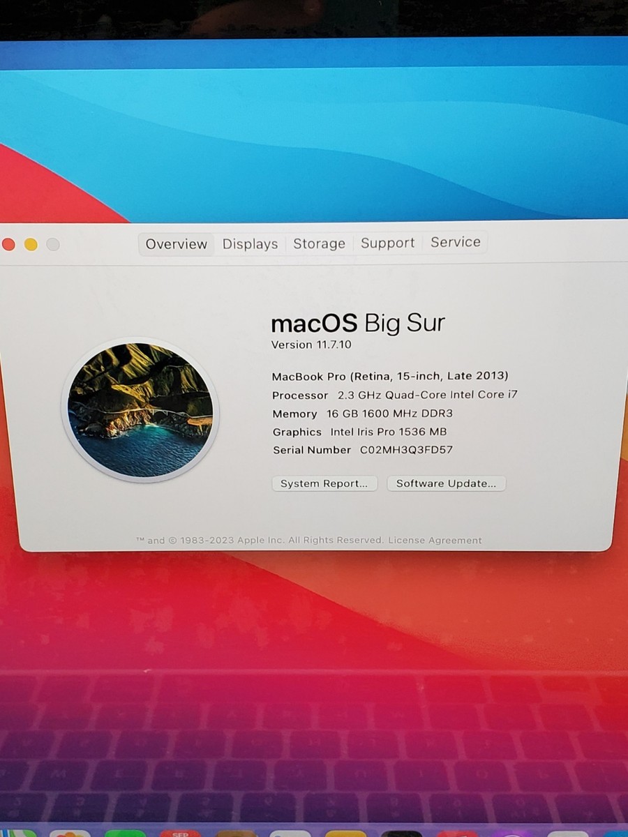 macOS: Big Sur バーション11.7.10 MacBook Air Apple Macbook macOS