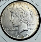 1928 Peace Dollar AU / UNC Details - Key Date Low Mintage
