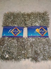 Two New Packages Flame Resistant Silver 20 Ft Garland 2 And 1/4 In