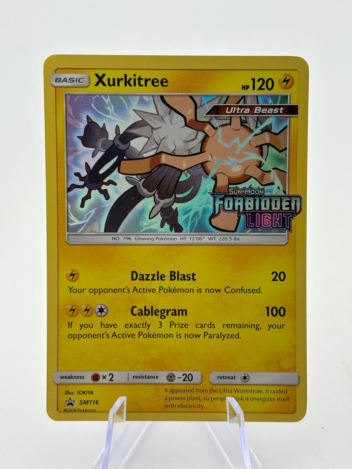 Pokemon TCG Sun Moon Forbidden Light - Xurkitree SM116 Black Star Promo Stamp